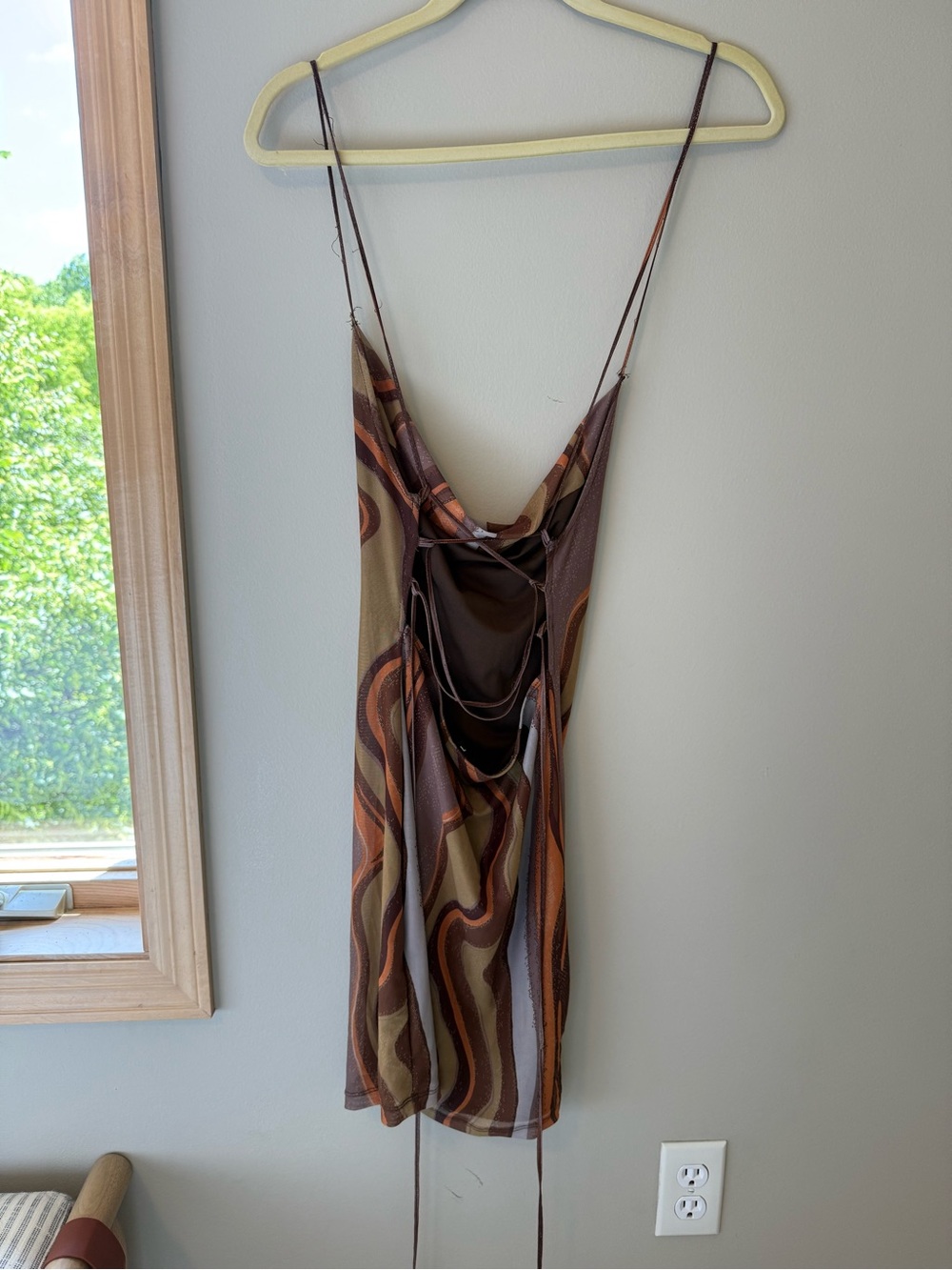 Motel Rocks Brown Multi-Color Swirl Mini Dress